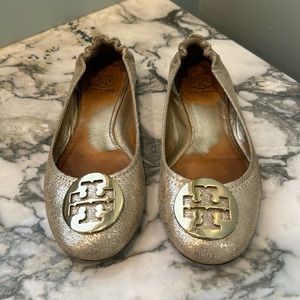 Tory Burch Reva Ballet Flats Gold 7.5
